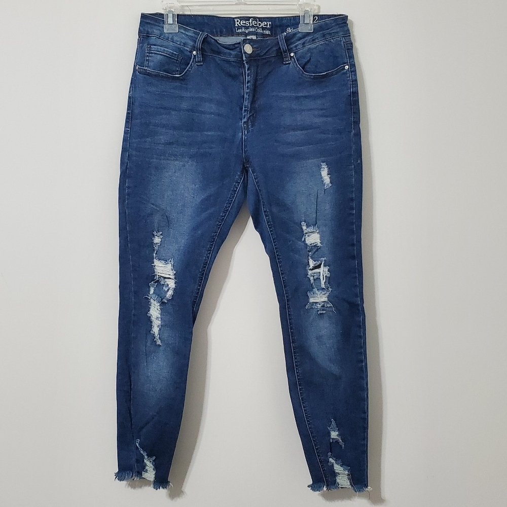 Resfeber Distressed Skinny Boyfriend Jeans Size 12